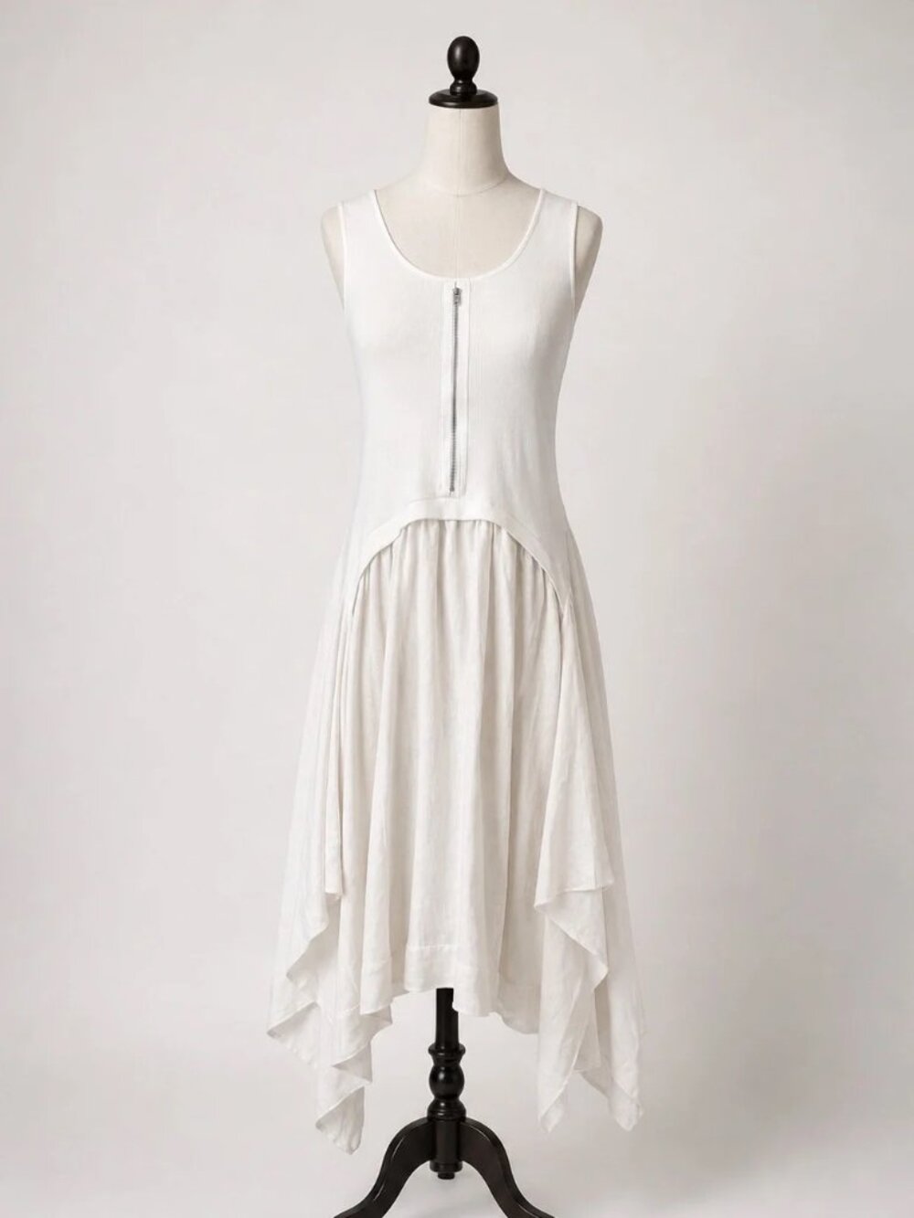 For Cynthia Viscose & Linen handkerchief White Dress